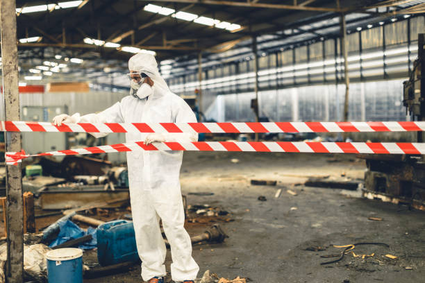 Professional Sewage Cleanup technician working in Thorndale, TX
